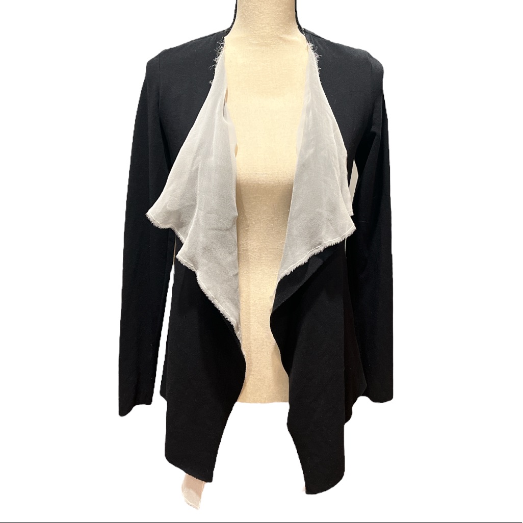 Bailey 44 Drape Front Blazer Black & White